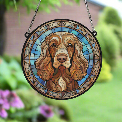 Cocker (Working) Brown Stained Glass Effect Suncatcher